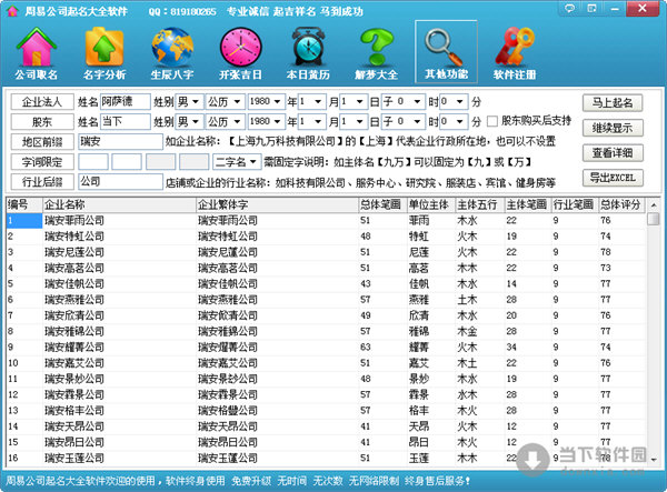 软件评分起名靠谱吗_公司起名评分_店铺免费起名评分