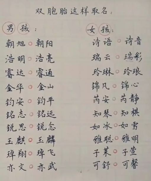 双胞胎如何起名字_双胞胎如何起名字