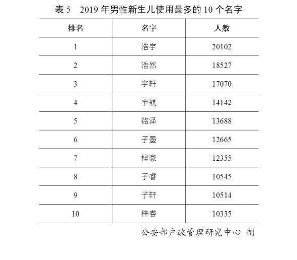 （四）2019年女性新生儿使用最多的10个名字